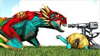 POTATURTLE MACHINEGUN VS STORM DRAKEZILLA (ARK SURVIVAL EVOLVED BATTLE)