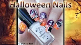 Halloween nail design(voice over) / Новые плитки и дизайн (озвучка)