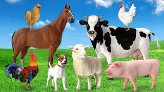 20 min Farm Animals for Kids Animal name and sound Learn animals