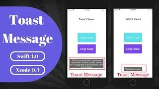 Custom Toast Message in iOS || Swift 4.0 || Xcode 9.4