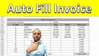 how to create auto fill invoice in excel