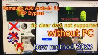 Samsung A30 FRP Bypass Android 11 | Samsung FRP Bypass clear data not supported | Unlock FRP
