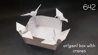 Орігамі коробка з журавлями origami box with cranes