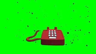 Exploding Red Phone Animation 3D Green Screen Background