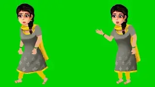 Green Screen Lady cartoon character//Green Screen Village Lady//Lady Green Screen