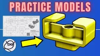 2D to 3D CAD PRACTICE MODEL-  Drawing to model - FREE PRACTICE for 3D CAD users - FRAME MOUNT 3