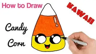 How to Draw Candy Corn Cute Kawaii | Halloween Drawings