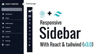 Sidebar Menu Tailwind React | React JS and tailwind CSS tutorial