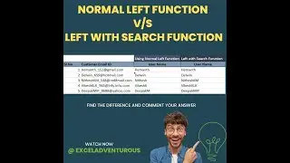 Difference Between Normal Left function vs Left with Search function in MS excel !!!