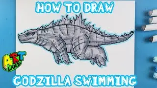 How to Draw GODZILLA SWIMMING!!!