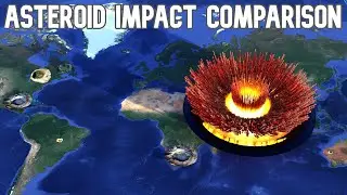 Asteroid impact Size Comparison On The Earth☄️🌎🔥