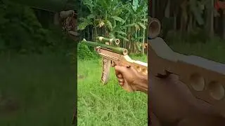 Simple homemade multi shot bamboo gun #trending #youtubeshorts #shorts