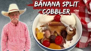 Dutch Oven Banana Split Cobbler | The Perfect Summer Dessert