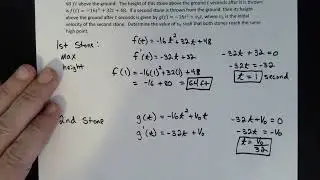 Calculus: Matching Heights of Multiple Stones Thrown Vertically