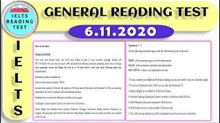 IELTS READING TEST ✍️ GENERAL - 2020 - 4K RESOLUTION 🔥 with ANSWERS!