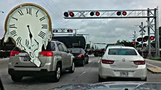 Train Stops 5 Minutes at Railroad Crossing