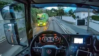 POV Driving Scania S520 - Late night ride through Oslo