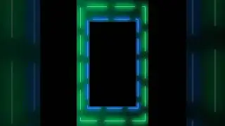 FULL SCREEN Template | Green & Blue Neon Border | Glow Light | Vertical Frame | 100% Free