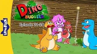 Dino Buddies 21-24 | Let's Build a Fort | T-rex Triceratops Stegosaurus Microraptor