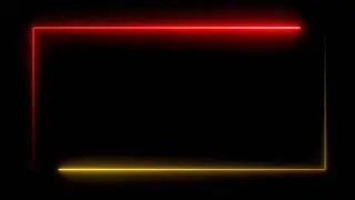 RED AND YELLOW Neon Light Frame | Glowing Border | Black Screen | After Effects LOOP VIDEO Template