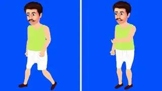 Blue Screen Village man cartoon character/Villager Blue Screen/GS Characters Animation