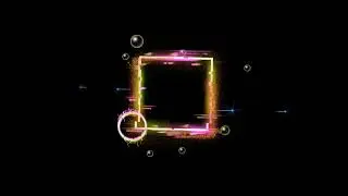 MULTI COLORS GLITCH NEON FRAME | Neon light | Glow Effects | Short Loop Video | Black Screen BG