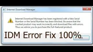 IDM all types of error fixed permanently 2018 Latest