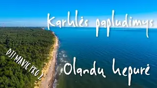 Olandu kepurė ir karklės papludimys filmuotas dronu