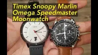 Timex Snoopy Space Traveler Marlin Omega Speedmaster MoonWatch Automatic Unboxing Review