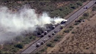 Brush Fire shuts down US 60 near Wickenburg