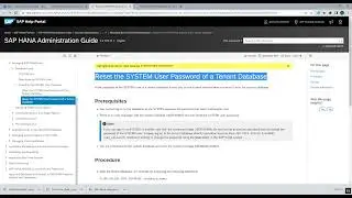 SAP HANA | Reset System user password of Tenant Database in HANA studio