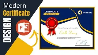 How to Make a Modern Certificate Design in PowerPoint || certificate design in MS PowerPoint.