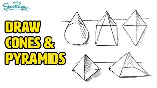 How to Draw Cones and Pyramids - Pt.15 of Beginner Drawing Course