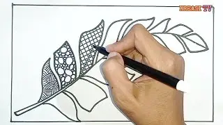 Seni Menggambar Kreatif || Menggambar Zentangle Kombinasi Ornamen