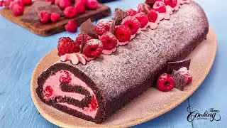 Chocolate Raspberry Cake Roll