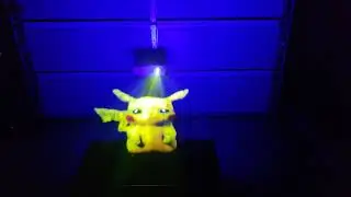 Pikachu Pokemon Hologram Projected On A Fog Machine