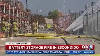 Fire breaks out in Escondido SDG&E battery storage facility