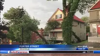 Tree falls on house in Meadville