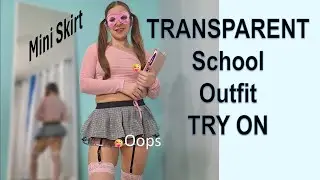 TRANSPATENT School Outfit Cosplay Try On Haul - Masked Model #maskedmodelvids #cosplay