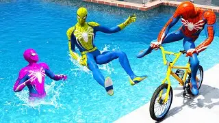 GTA 5 Rainbow Spiderman Water Fails (Euphoria Physics/Ragdolls) #16