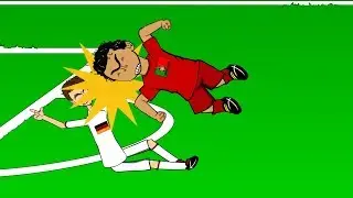 PEPE HEADBUTTS MULLER (Germany vs Portugal 4-0 World Cup Cartoon Pepe Red Card 16.6.14)