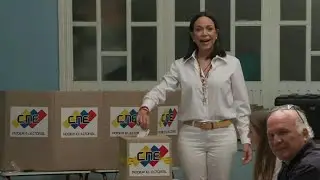 Venezuelan opposition leader Maria Corina Machado casts her vote | AFP