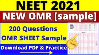 Neet 2021 OMR sheet [sample] | Neet OMR Answer Sheet PDF , Neet 2021 new OMR sheet