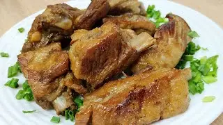 🔥Ribs in a frying pan in their own juices | No oil | The recipe is suitable for any meat!