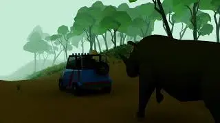 Rhino galloping Low poly blender animation