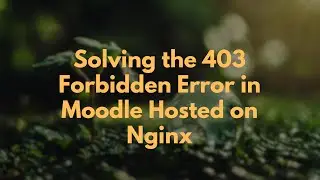 Solving the 403 Forbidden Error in Moodle Hosted on Nginx