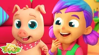 My Pet Piggy Boo Boo and Wheels on the Bus | more Kids Songs and Nursery Rhymes - Zoobees