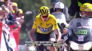 Chris Froome runs a mountain after losing bike on Mont Ventoux in Tour De France