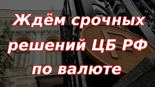 Ждём срочных решений Банка России по валюте! Курс доллара.