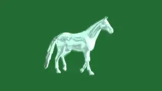 glass horse animation - green screen effect